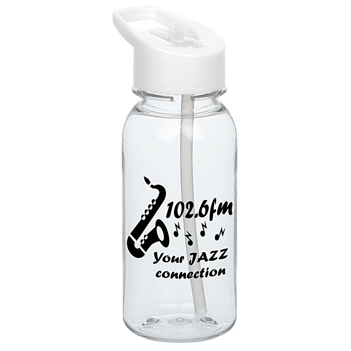 Custom Clear Impact Cadet Water Bottle with Flip Straw Lid - 18 oz