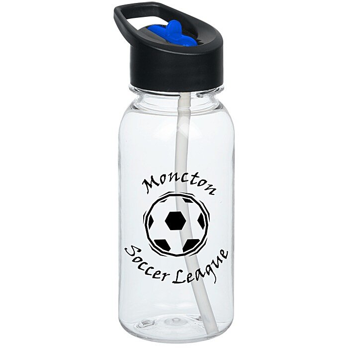 Custom Clear Impact Cadet Bottle with Two-Tone Flip Straw Lid - 18 oz