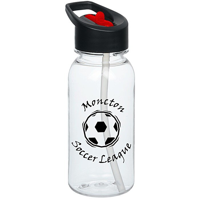 Custom Clear Impact Cadet Bottle with Two-Tone Flip Straw Lid - 18 oz