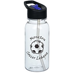 Custom Clear Impact Cadet Bottle with Two-Tone Flip Straw Lid - 18 oz