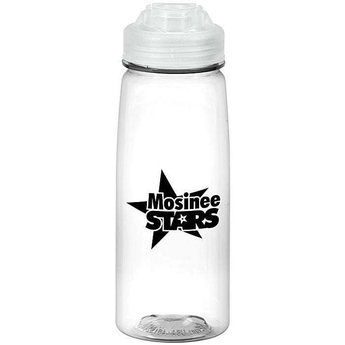 Custom PolySure Grip 'N Sip Water Bottle with Flip Lid - 24 oz