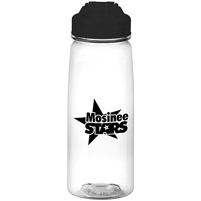 Custom PolySure Grip 'N Sip Water Bottle with Flip Lid - 24 oz