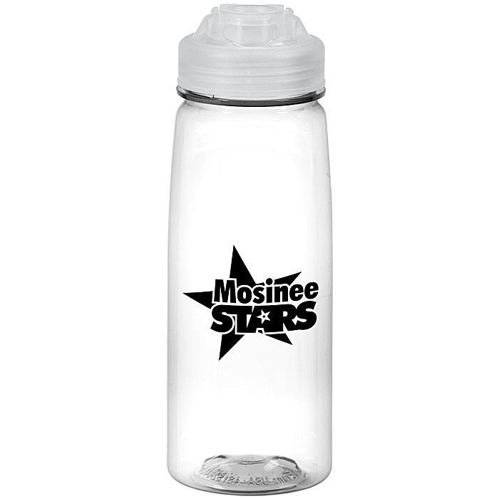 Custom PolySure Grip 'N Sip Water Bottle with Flip Lid - 24 oz