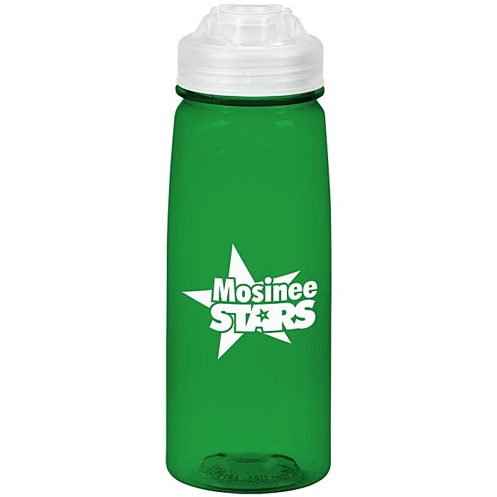 Custom PolySure Grip 'N Sip Water Bottle with Flip Lid - 24 oz