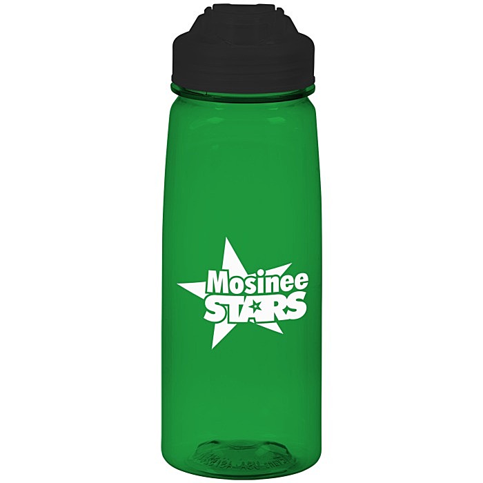 Custom PolySure Grip 'N Sip Water Bottle with Flip Lid - 24 oz