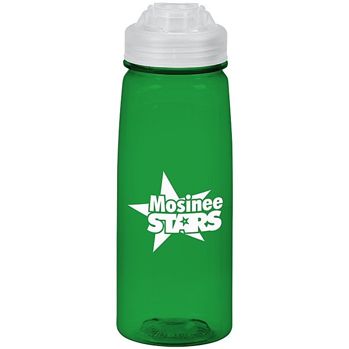 Custom PolySure Grip 'N Sip Water Bottle with Flip Lid - 24 oz