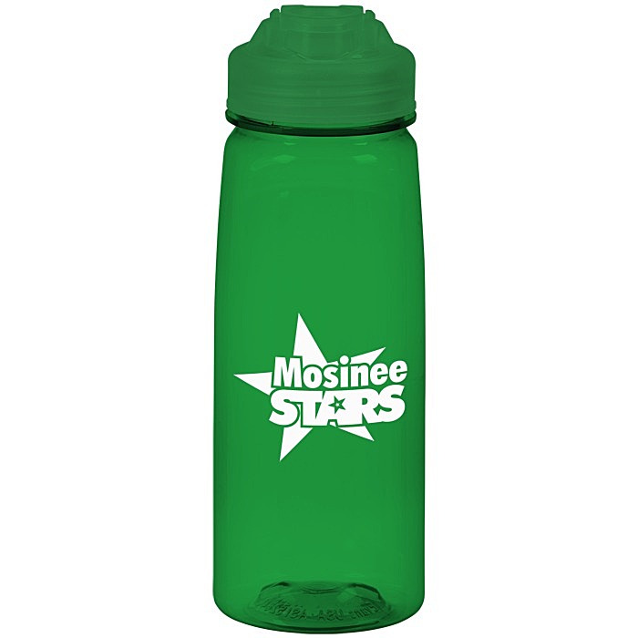 Custom PolySure Grip 'N Sip Water Bottle with Flip Lid - 24 oz