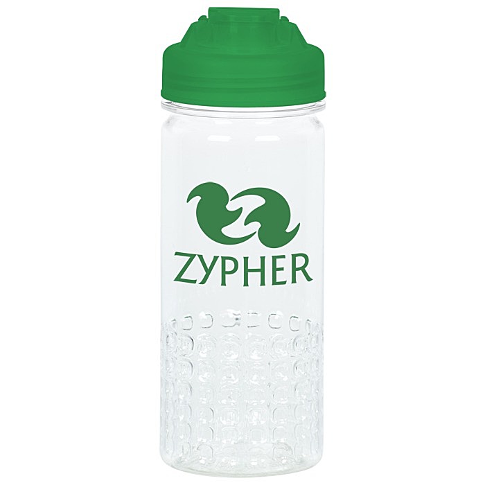 Custom PolySure Out of the Block Water Bottle with Flip Lid - 16 oz - Clear