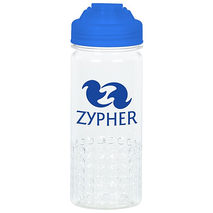 Custom PolySure Out of the Block Water Bottle with Flip Lid - 16 oz - Clear
