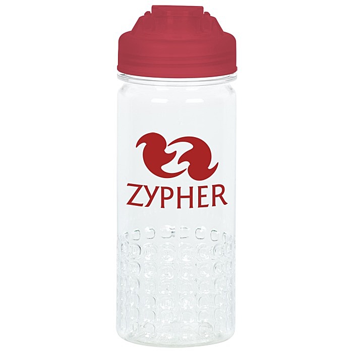 Custom PolySure Out of the Block Water Bottle with Flip Lid - 16 oz - Clear