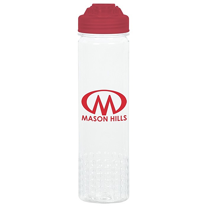 Custom PolySure Out of the Block Water Bottle with Flip Lid - 24 oz - Clear