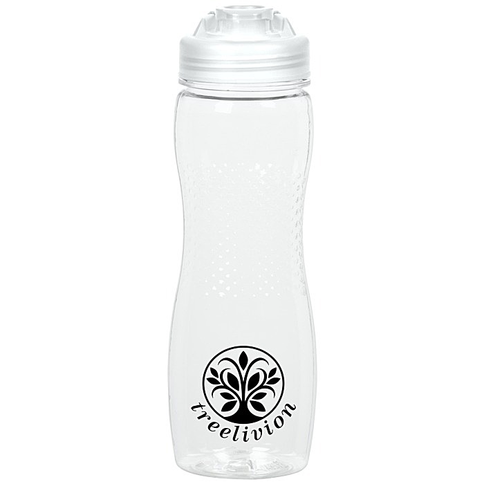 Custom Refresh Zenith Water Bottle with Flip Lid - 24 oz - Clear
