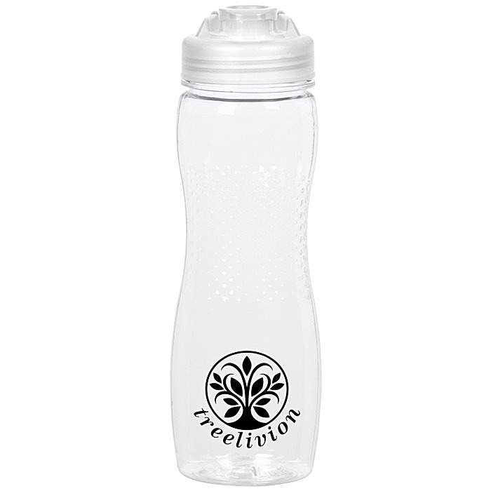 Custom Refresh Zenith Water Bottle with Flip Lid - 24 oz - Clear
