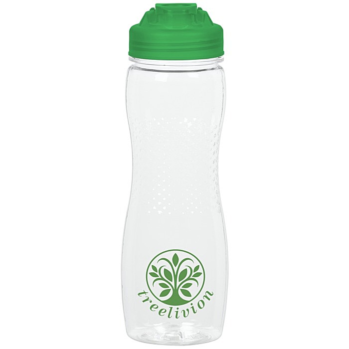 Custom Refresh Zenith Water Bottle with Flip Lid - 24 oz - Clear