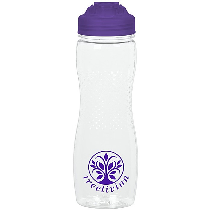 Custom Refresh Zenith Water Bottle with Flip Lid - 24 oz - Clear