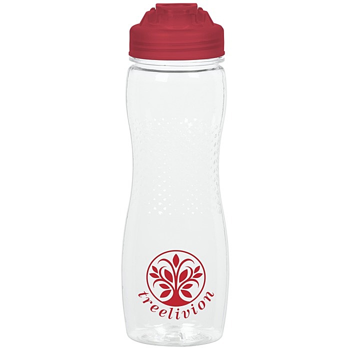 Custom Refresh Zenith Water Bottle with Flip Lid - 24 oz - Clear
