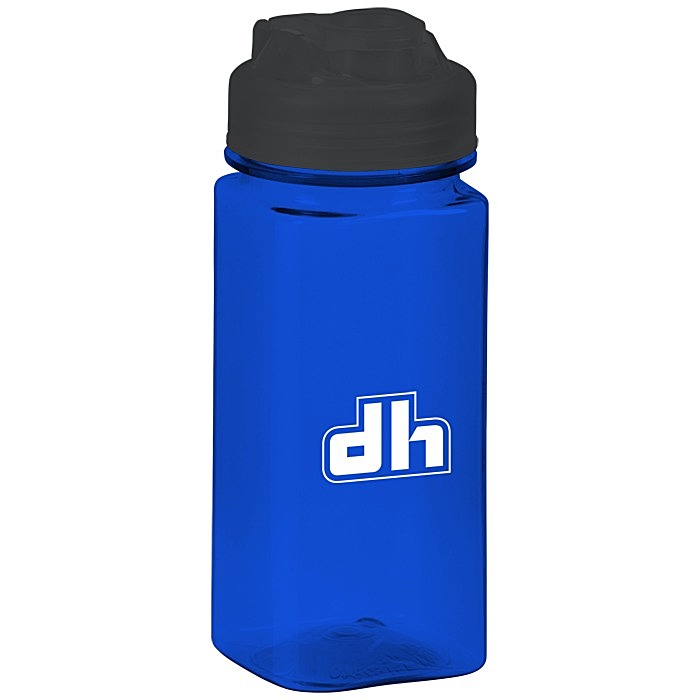 Custom PolySure Squared-Up Water Bottle with Flip Lid - 16 oz