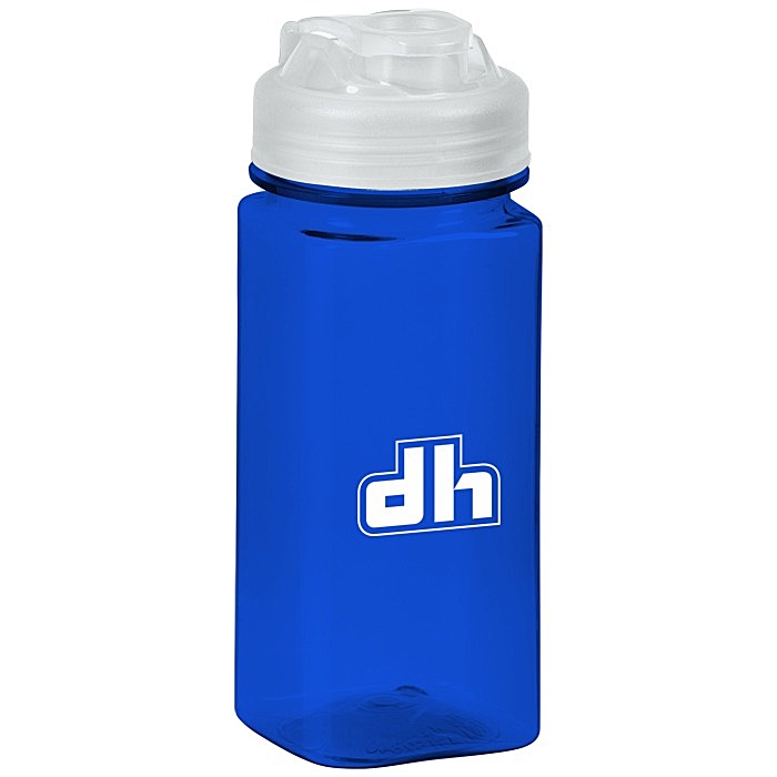 Custom PolySure Squared-Up Water Bottle with Flip Lid - 16 oz