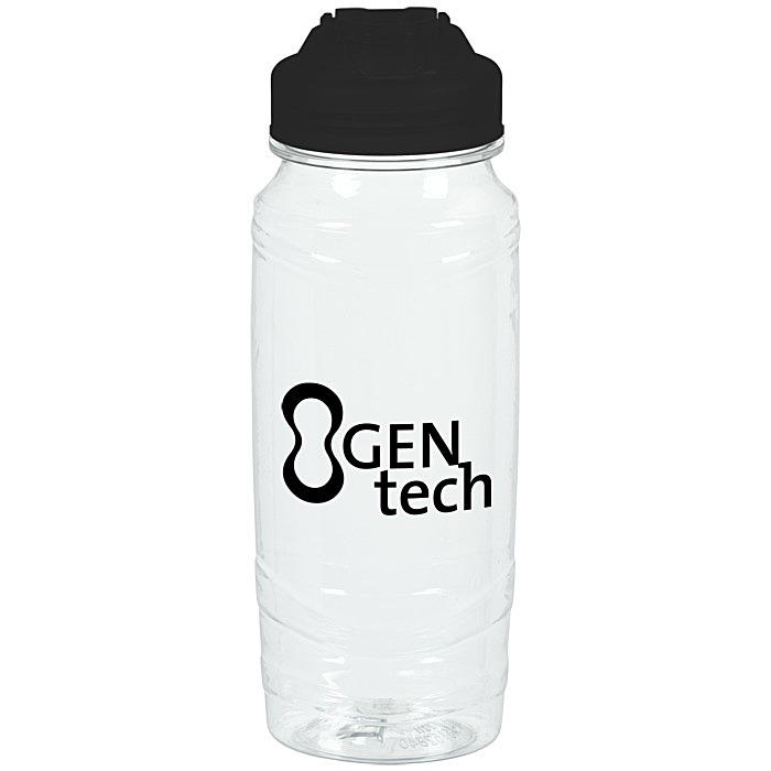 Custom Refresh Surge Water Bottle with Flip Lid - 24 oz - Clear