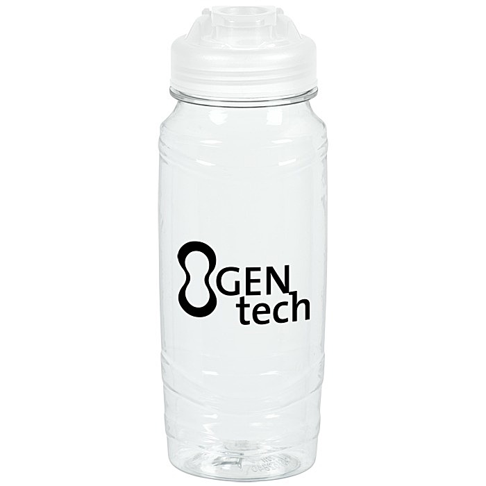 Custom Refresh Surge Water Bottle with Flip Lid - 24 oz - Clear