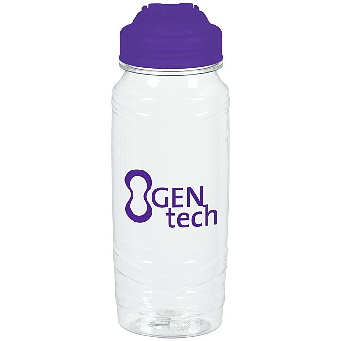 Custom Refresh Surge Water Bottle with Flip Lid - 24 oz - Clear