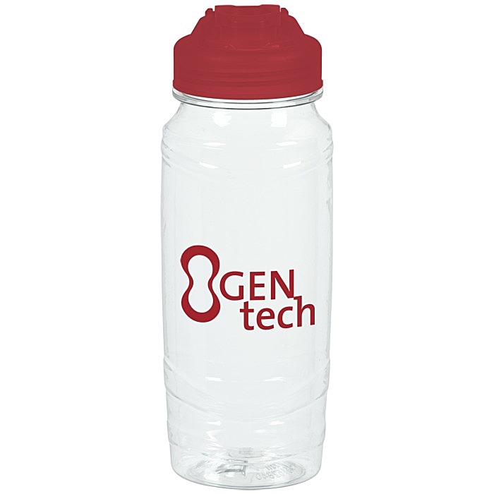 Custom Refresh Surge Water Bottle with Flip Lid - 24 oz - Clear