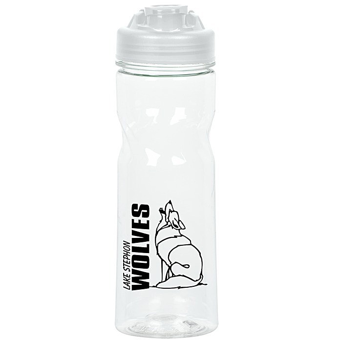Custom Refresh Camber Water Bottle with Flip Lid - 20 oz - Clear