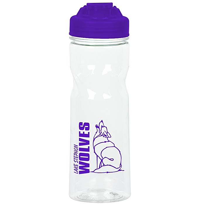 Custom Refresh Camber Water Bottle with Flip Lid - 20 oz - Clear