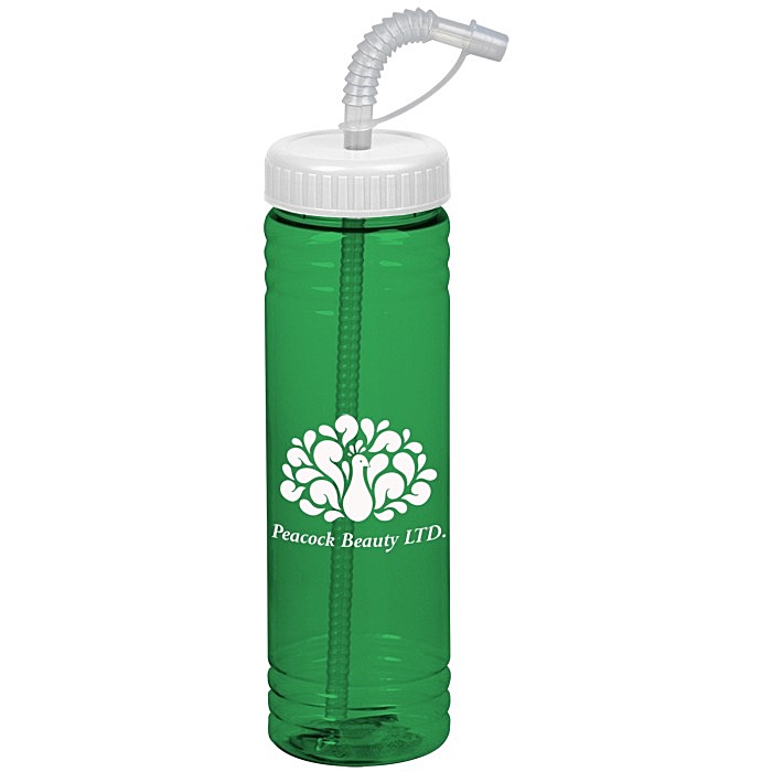 Custom Halcyon Water Bottle with Straw Lid - 24 oz
