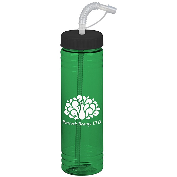 Custom Halcyon Water Bottle with Straw Lid - 24 oz