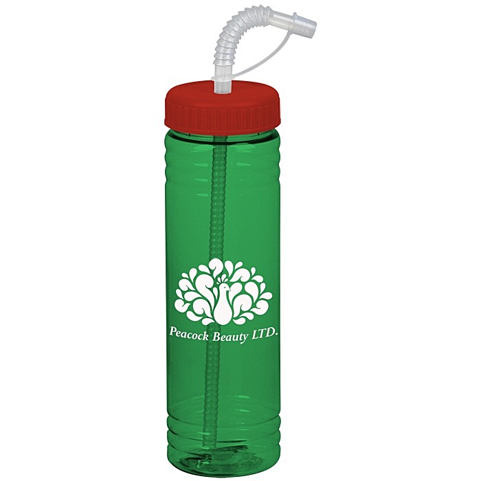 Custom Halcyon Water Bottle with Straw Lid - 24 oz