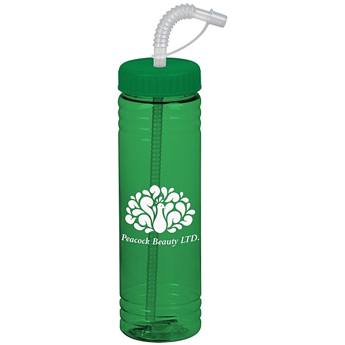 Custom Halcyon Water Bottle with Straw Lid - 24 oz