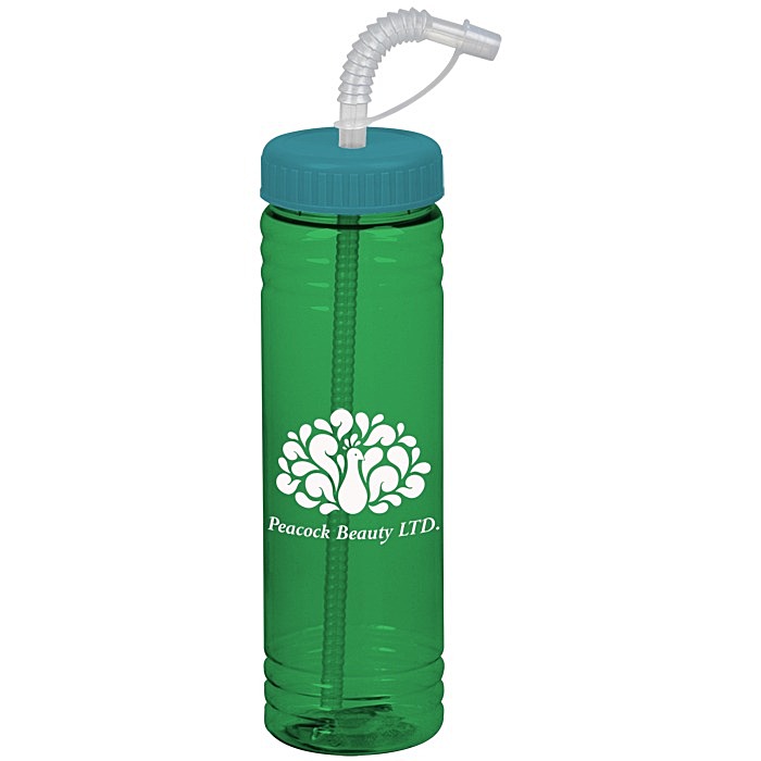 Custom Halcyon Water Bottle with Straw Lid - 24 oz