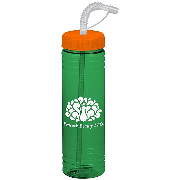 Custom Halcyon Water Bottle with Straw Lid - 24 oz