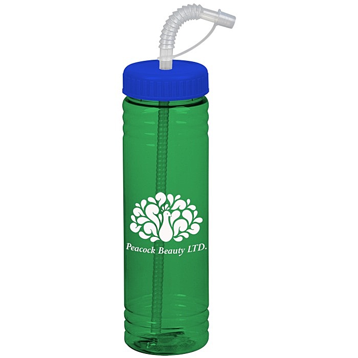 Custom Halcyon Water Bottle with Straw Lid - 24 oz