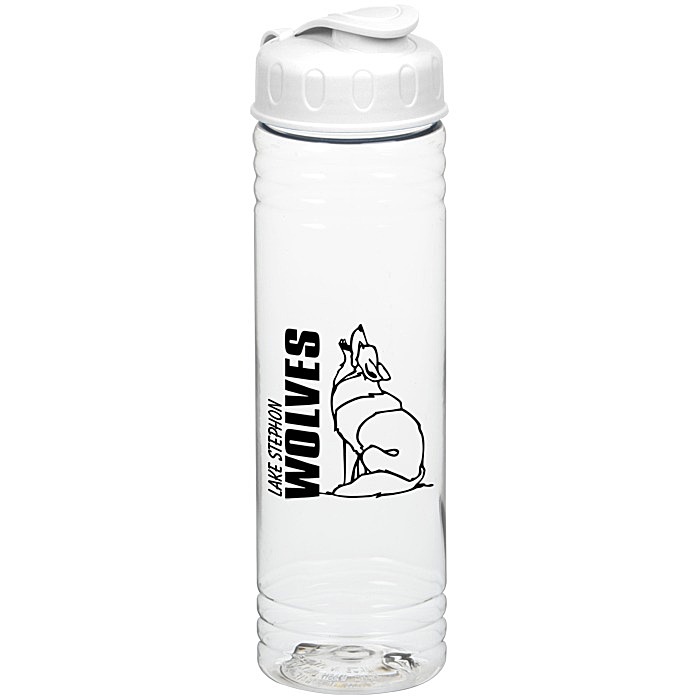 Custom Clear Impact Halcyon Water Bottle with Flip Lid - 24 oz