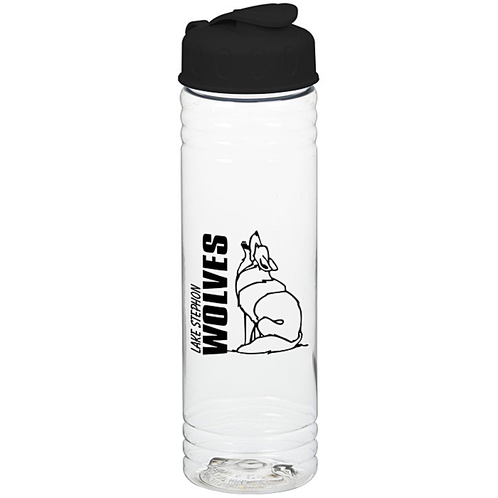 Custom Clear Impact Halcyon Water Bottle with Flip Lid - 24 oz