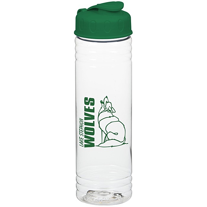 Custom Clear Impact Halcyon Water Bottle with Flip Lid - 24 oz
