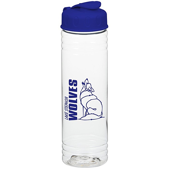 Custom Clear Impact Halcyon Water Bottle with Flip Lid - 24 oz