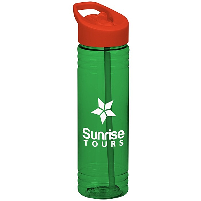 Custom Halcyon Water Bottle with Flip Straw - 24 oz
