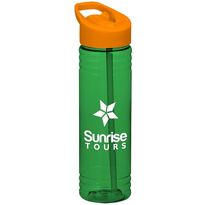 Custom Halcyon Water Bottle with Flip Straw - 24 oz
