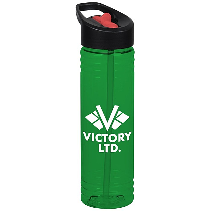 Custom Halcyon Water Bottle with Two-Tone Flip Straw - 24 oz