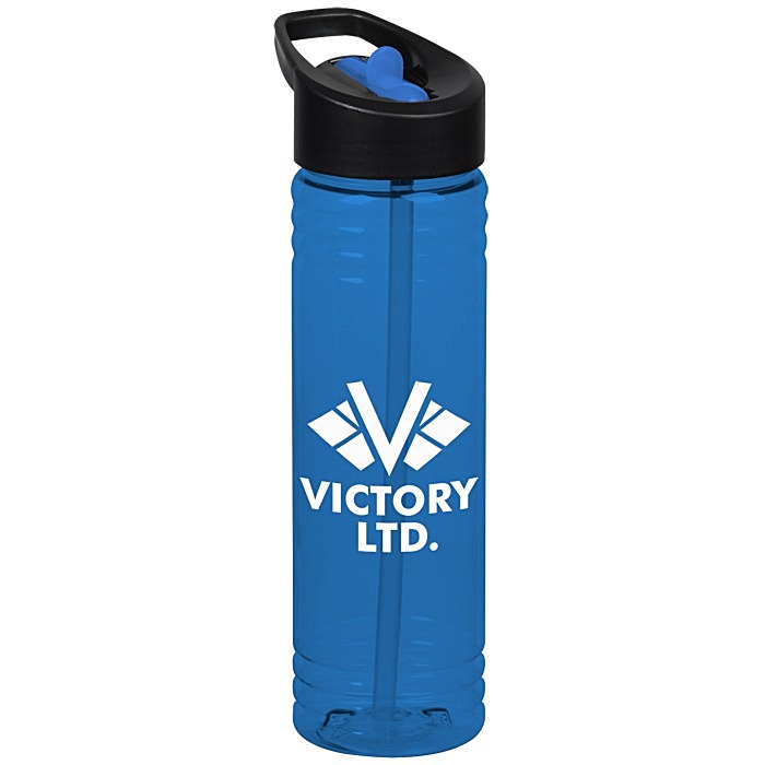 Custom Halcyon Water Bottle with Two-Tone Flip Straw - 24 oz