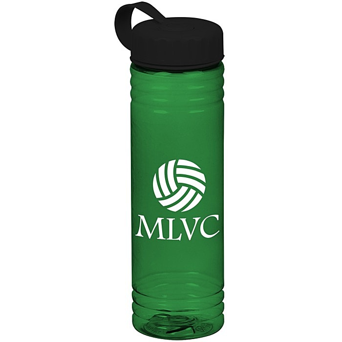 Custom Halcyon Water Bottle with Tethered Lid - 24 oz
