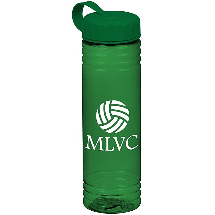 Custom Halcyon Water Bottle with Tethered Lid - 24 oz