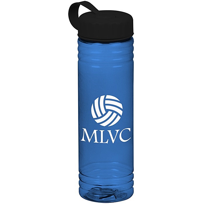 Custom Halcyon Water Bottle with Tethered Lid - 24 oz