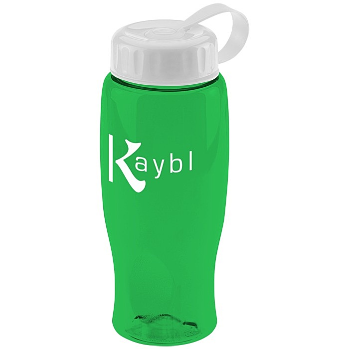 Custom Comfort Grip Bottle with Tethered Lid - 27 oz