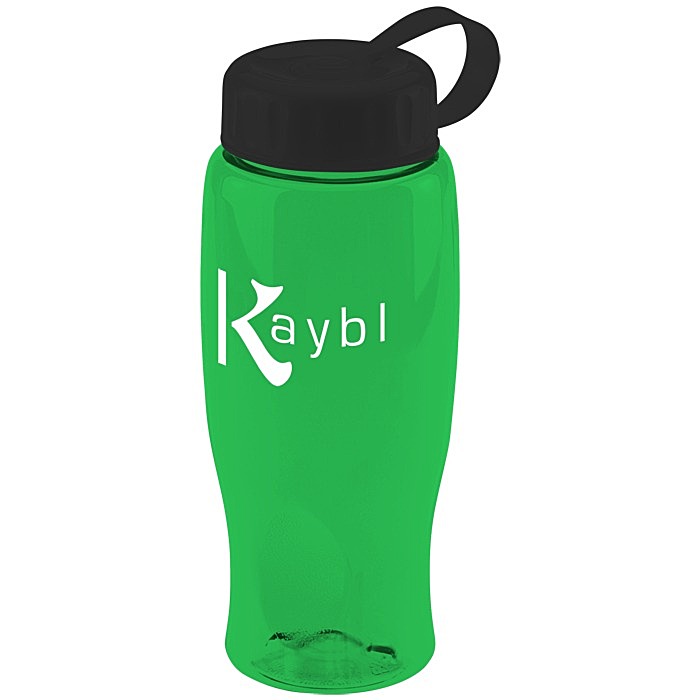 Custom Comfort Grip Bottle with Tethered Lid - 27 oz