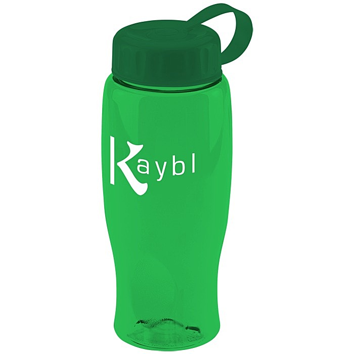 Custom Comfort Grip Bottle with Tethered Lid - 27 oz
