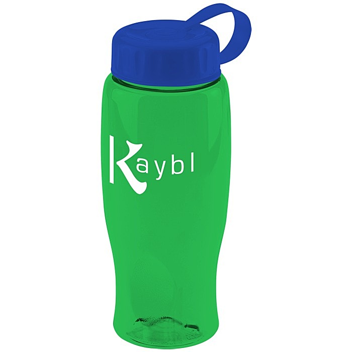 Custom Comfort Grip Bottle with Tethered Lid - 27 oz